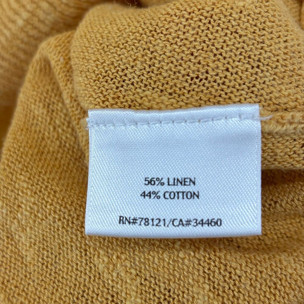 EILEEN FISHER Sweater PP Petite Linen Cotton Top Slub Dolman Sleeve Yellow - Picture 9 of 12